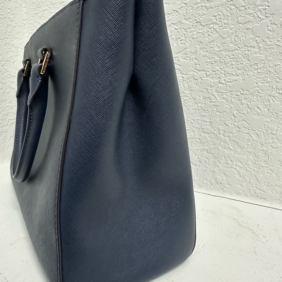 Michael Kors Navy Blue Savannah Saffiano Leather Satchel with dust bag - Picture 9 of 12